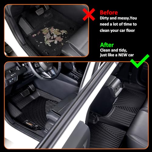 Binmotor-Custom Fit Floor Mats & Cargo Liner for Kia Seltos 2024 2025 2026, All Weather Car Floor Mat for Kia Seltos Accessories, TPE Rubber Liners Cargo Trunk Mat-Black - Image 4