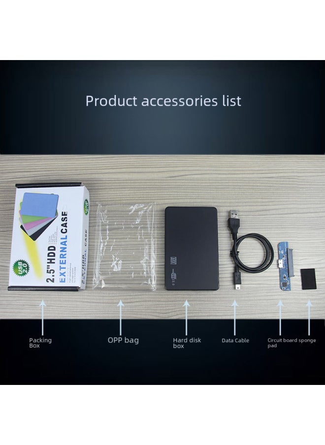 ماركة غير محددة صندوق القرص الصلب Shenzhen 2.5 بوصة تركيب خالي من الأدوات USB2.0 Serial SATA صندوق القرص الصلب الخارجي المحمول - اللون: U25Q7 أزرق  - Image 5
