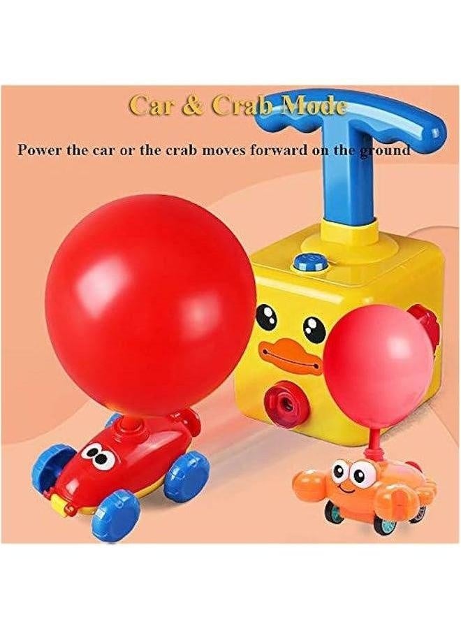 Balloon Powered Car Launch Toy Set, Inertial Power Vehicle Air Racer Launcher Spaceman Rocket Cute Crab STEM for Kids with 12 Balloons and Yellow Tower (Frog) - Image 4