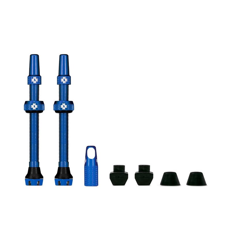 Muc Off Muc-Off Tubeless Valves V2, Blue 44mm - Dust Caps for Bikes with Valve Core Removal Tool - Presta Valve Caps for Tubeless MTB/Road/Gravel Bikes - Image 1