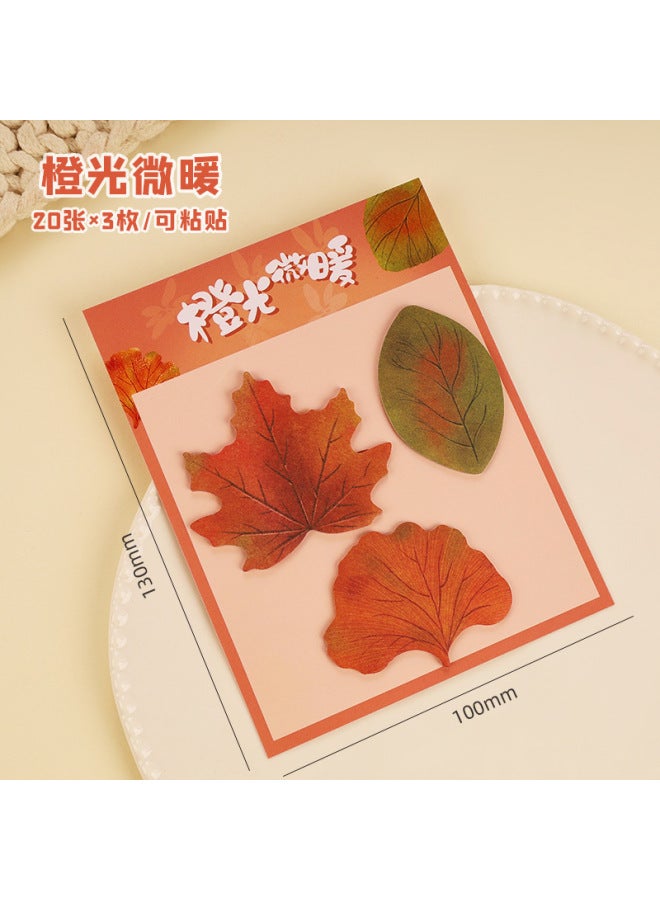 HELPS Creative Simulation Leaf Combination Post-it Notes Cute Student Leaf Note Paper Small Fresh Maple Leaf Message N Times - Image 1