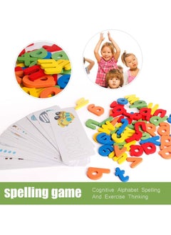 Y&D Spelling Game Learning Toys Wooden ABC Alphabet Flash Cards Matching Shape Letters Word Puzzle Games Educational Developmental Toy Early Education Preschool Gift for Kids Toddler  - Image 5