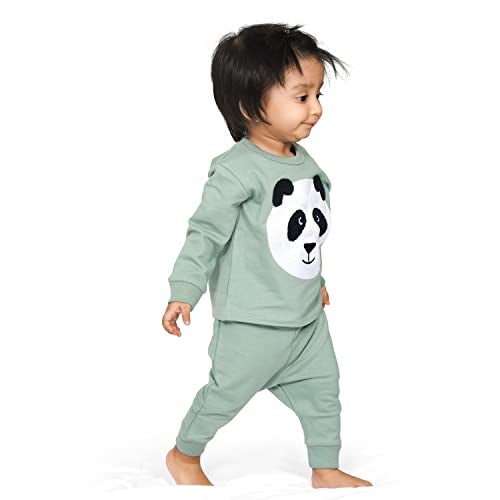 ARIEL Cotton Clothing Sets for Baby Boys & girls - Unisex Clothing sets Full Sleeve T-shirt & Pant (GrnPan_3-4 Years) - Image 5