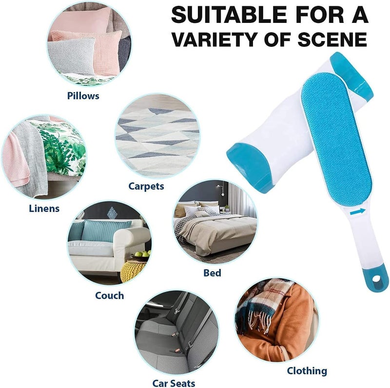 ISTORE Pet Hair Remover Brush Double-Sided lint Brush with self-Cleaning Base Great for Furniture Clothing Pet Lint Brush Cleaner for Dog Cat Hair, Sofa Cleaning Reusbale Fur Remover Multicolor - Image 5