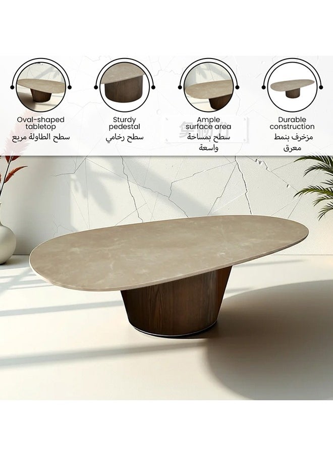 ميكاسا - طاولة قهوة بتصميم أنيق وعصري بيج وبني 40 x 75 x 140 سمCT-22107A - Image 1