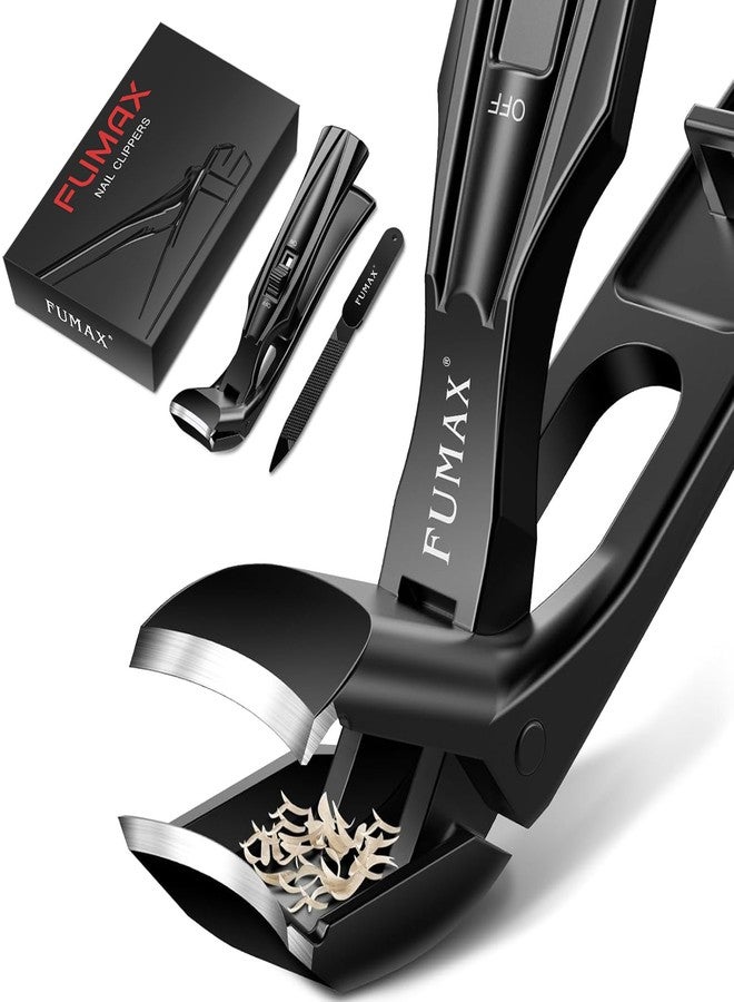 FUMAX Nail Clippers for Men Thick Toenails, Angled Large Toe Nail Clippers for Thick Nails for Seniors, Heavy Duty Sharp Toenail Clippers with Catcher, Mess Free Fingernail Clippers for Women - Image 1