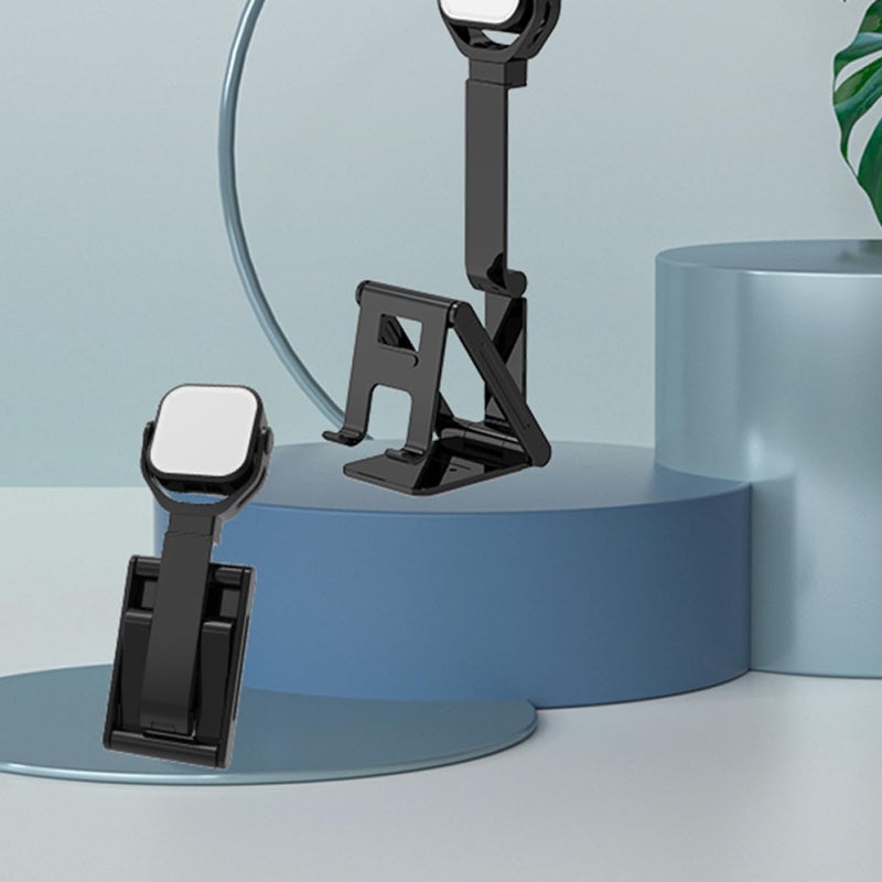 Telescopic Desktop Phone Stand with LED Fill Light for Live Streaming Selfie Video Recording - Image 5