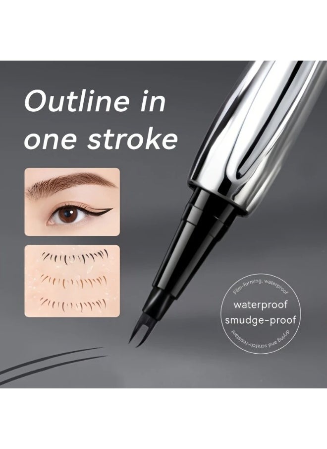 AMG - Dual-Tip Eyebrow Pencil - Fine Liner & Brow Definer 2-in-1, Waterproof, Smudge-Proof, Natural Finish, Ergonomic Grip, Beginner-Friendly - Ash Black - Image 1