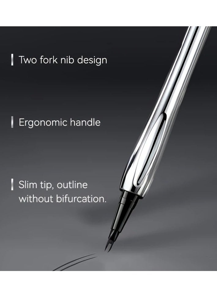 AMG - Dual-Tip Eyebrow Pencil - Fine Liner & Brow Definer 2-in-1, Waterproof, Smudge-Proof, Natural Finish, Ergonomic Grip, Beginner-Friendly - Ash Black - Image 1