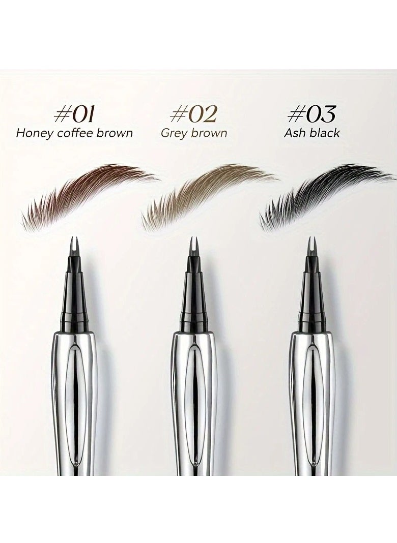 AMG - Dual-Tip Eyebrow Pencil - Fine Liner & Brow Definer 2-in-1, Waterproof, Smudge-Proof, Natural Finish, Ergonomic Grip, Beginner-Friendly - Ash Black - Image 1