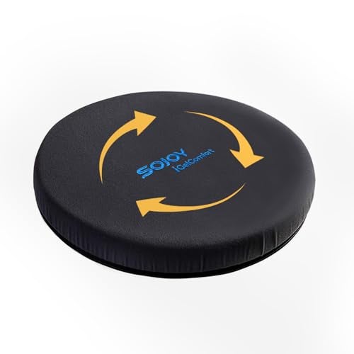 Sojoy iGelComfort Deluxe Gel Swivel Seat Cushion with Supportive Memory Foam 360 Degrees Rotating Seat Cushion for Home,Stool Chair,Office, 13.5 Inches in Diameter - Image 1