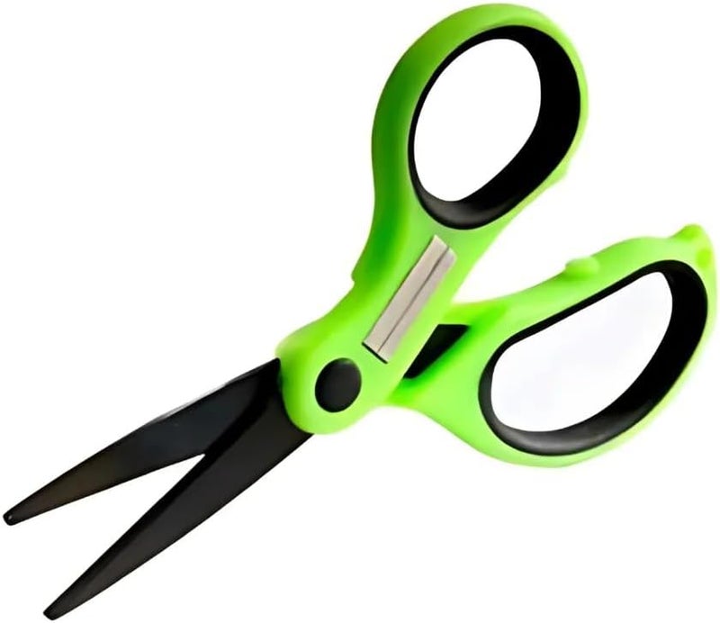 Frichy Two-Tone Grip Braided Line Scissors, 5.5 Inch, Stainless Steel, Green
