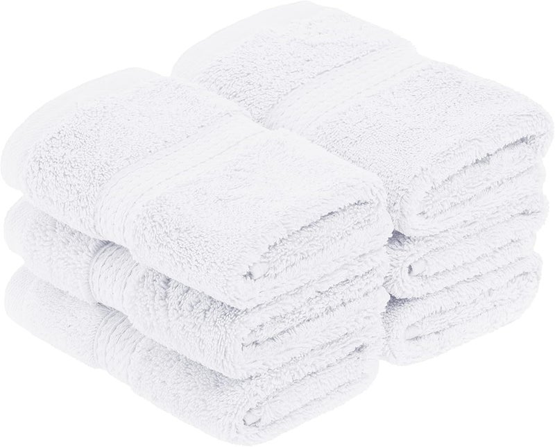 Superior General standard crafted Egyptian Cotton Pile Face Towel/Washcloth Set of 6, Ultra Soft Luxury Towels, Thick Plush Essentials, Absorbent Heavyweight, Guest Bath, Hotel, Spa, Home Bathroom, Shower Basics, White | Quick Dry, Soft Luxury Towel Set, Bath Essentials for Bathroom, Guest Bath, Spa, 2 Piece Face, Madeline Towels Trendy natural tone options - Image 1