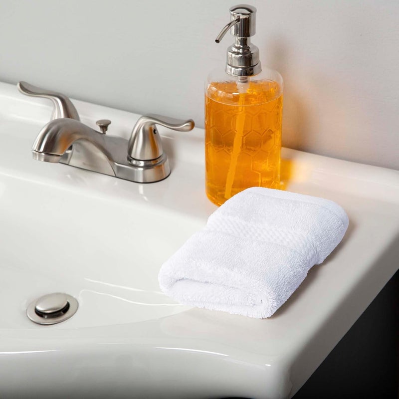 Superior General standard crafted Egyptian Cotton Pile Face Towel/Washcloth Set of 6, Ultra Soft Luxury Towels, Thick Plush Essentials, Absorbent Heavyweight, Guest Bath, Hotel, Spa, Home Bathroom, Shower Basics, White | Quick Dry, Soft Luxury Towel Set, Bath Essentials for Bathroom, Guest Bath, Spa, 2 Piece Face, Madeline Towels Trendy natural tone options - Image 5