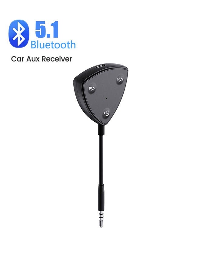 كينسو الاستقبال بلوتوث السيارة 5.3، محول بلوتوث مساعد (أوكس) بمقبس 1.5 مم، جهاز استقبال لاسلكي سريع التوصيل مع ميكروفون للتلفزيون، صوت السيارة، الاستريو المنزلي، السماعات، الهاتف، اللابتوب. - Image 1