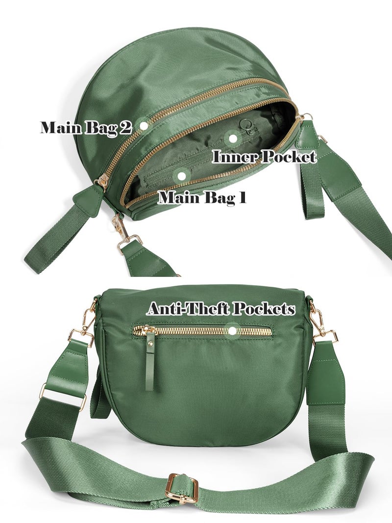 MEISEY Pure Colour Crossbody Bag Bum Bag for Women,Spacious Purse Fanny Packs Belt Bag,Oversized Bum Bag (Colour Bum Bag-Bean Green) - Image 4