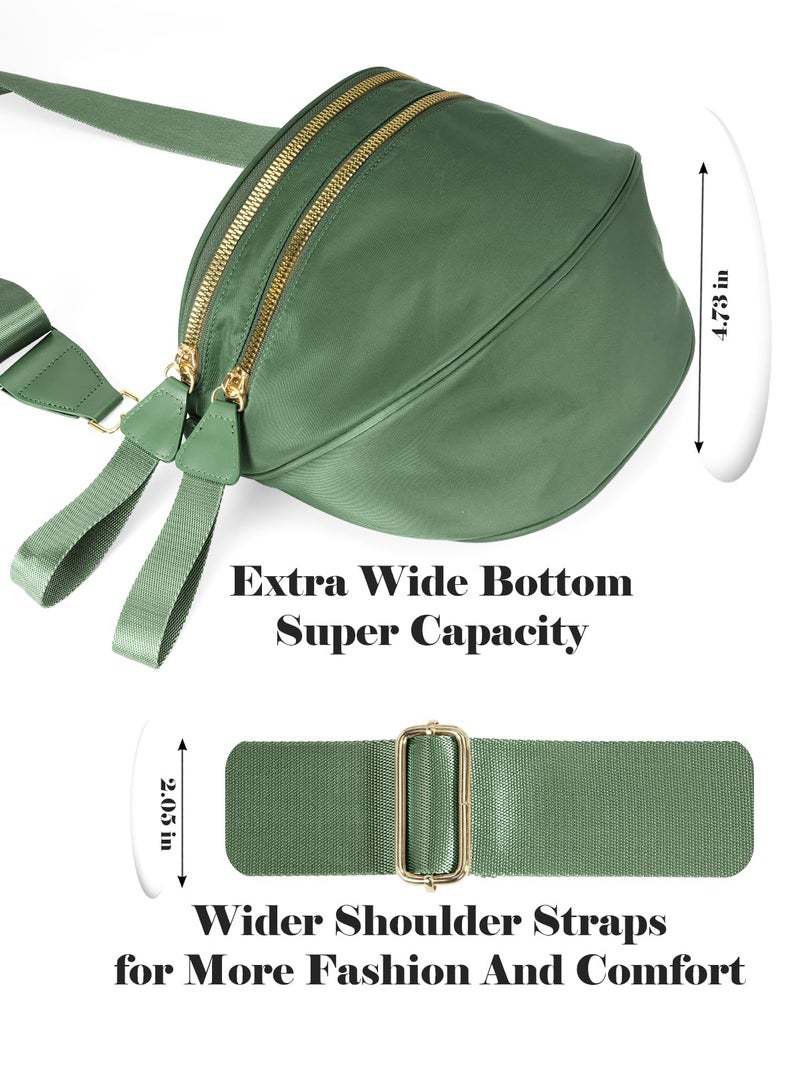 MEISEY Pure Colour Crossbody Bag Bum Bag for Women,Spacious Purse Fanny Packs Belt Bag,Oversized Bum Bag (Colour Bum Bag-Bean Green) - Image 5