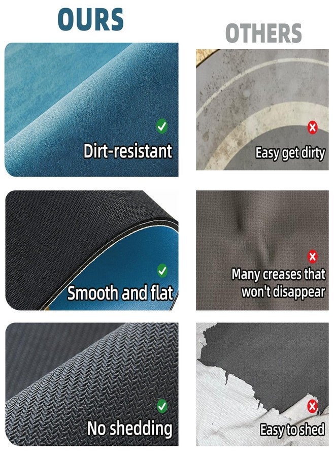 TYUU Bathroom Mat Quick Dry, Bathroom Rugs Non Slip Washable Thin Absorbent Bath Mat Fits Under Door Bathroom Floor Mat Perfect for Bath, Shower, or Sink 16"x24" Denim Blue - Image 5