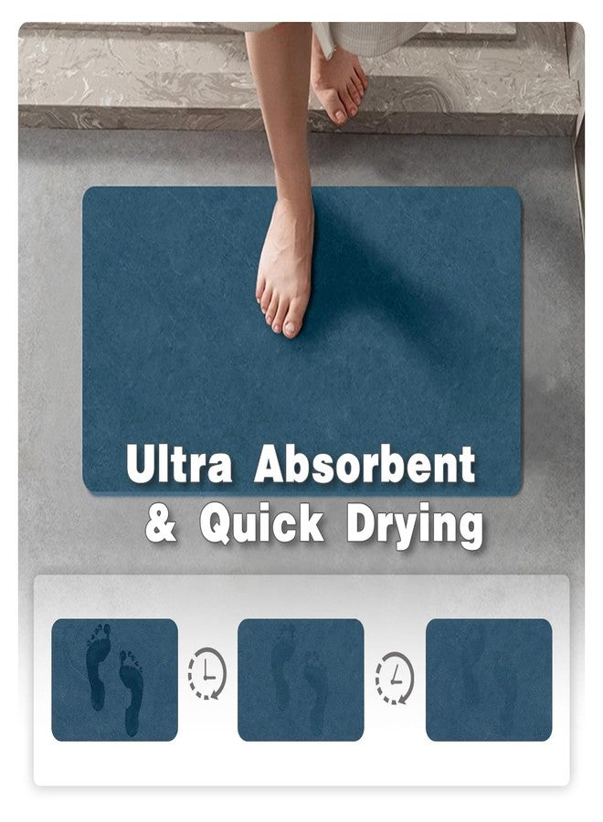 TYUU Bathroom Mat Quick Dry, Bathroom Rugs Non Slip Washable Thin Absorbent Bath Mat Fits Under Door Bathroom Floor Mat Perfect for Bath, Shower, or Sink 16"x24" Denim Blue - Image 3