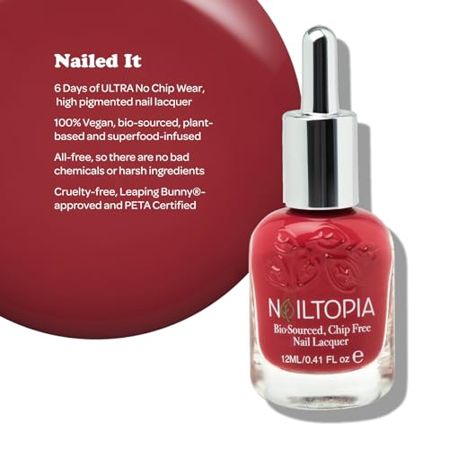 Nailtopia BioSourced Chip Free Nail Lacquer All Natural Strengthening Biotin and SuperfoodInfused Polish Chip Resistant Formula QuickDry Long Lasting Wear Nailed It 041 oz - Image 5