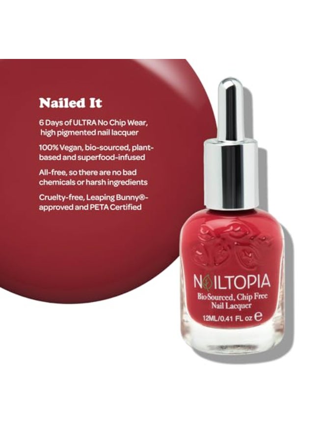 Nailtopia BioSourced Chip Free Nail Lacquer All Natural Strengthening Biotin and SuperfoodInfused Polish Chip Resistant Formula QuickDry Long Lasting Wear Nailed It 041 oz - Image 4