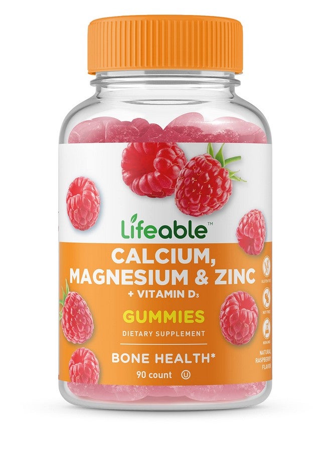 Lifeable Calcium Magnesium Zinc And Vitamin D Gummies Great Tasting Natural Flavor Vitamin Supplements Gluten Free Gmo Free Chewable For Bone Health For Adults Man Women 90 Gummies - Image 2