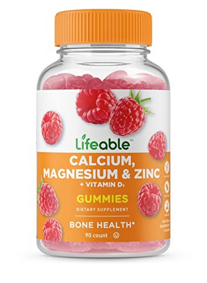 Lifeable Calcium Magnesium Zinc And Vitamin D Gummies Great Tasting Natural Flavor Vitamin Supplements Gluten Free Gmo Free Chewable For Bone Health For Adults Man Women 90 Gummies - Image 1