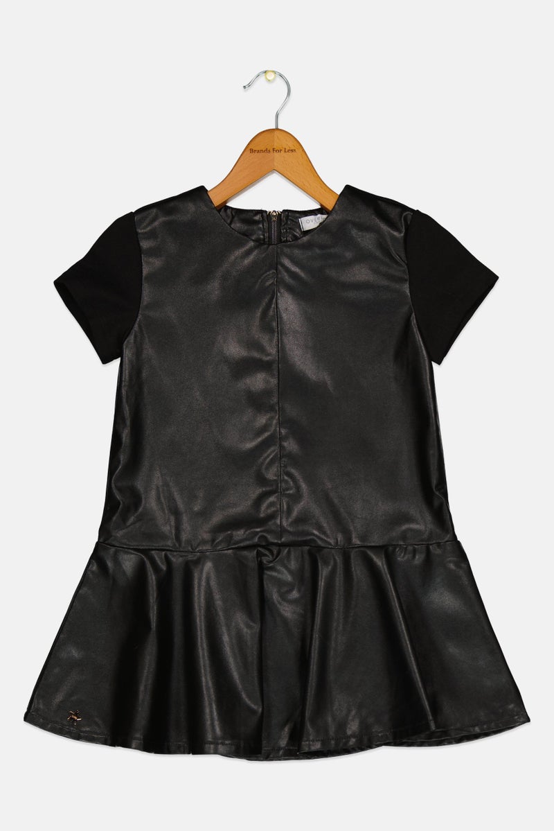 Overkids Kids Girl Solid Dress, Black - Image 1