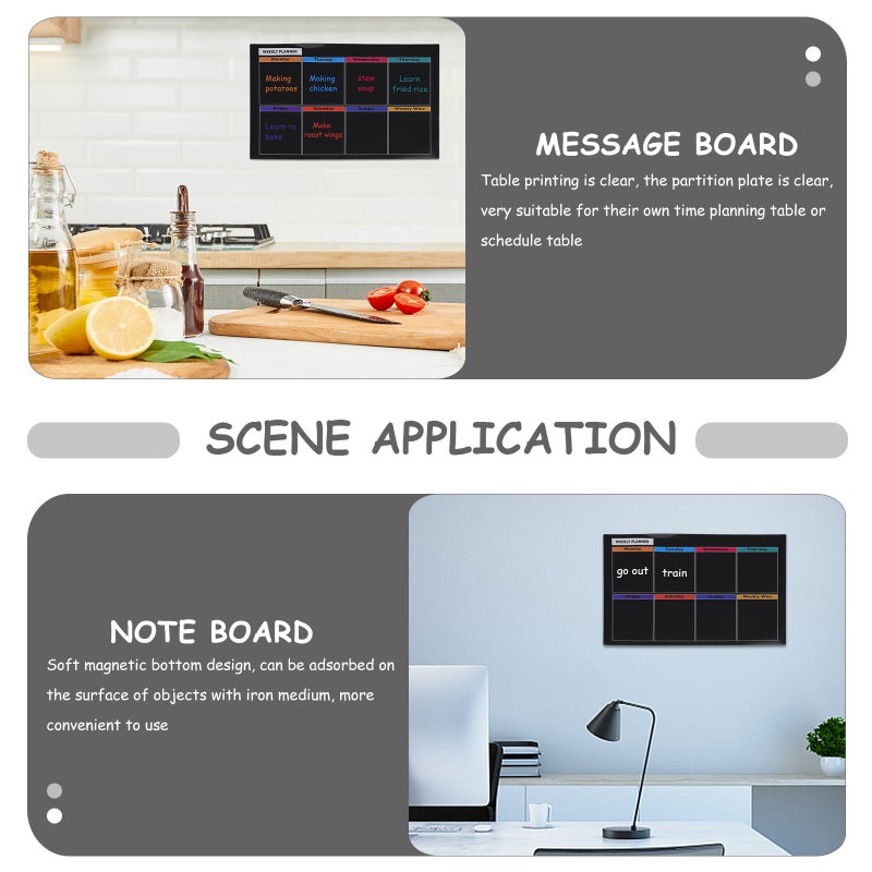 Magnetic Schedule Board Erasable Refrigerator Chalkboard Magnetic Plan Board - Image 3