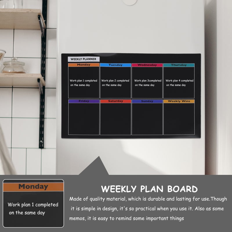 Magnetic Schedule Board Erasable Refrigerator Chalkboard Magnetic Plan Board - Image 4