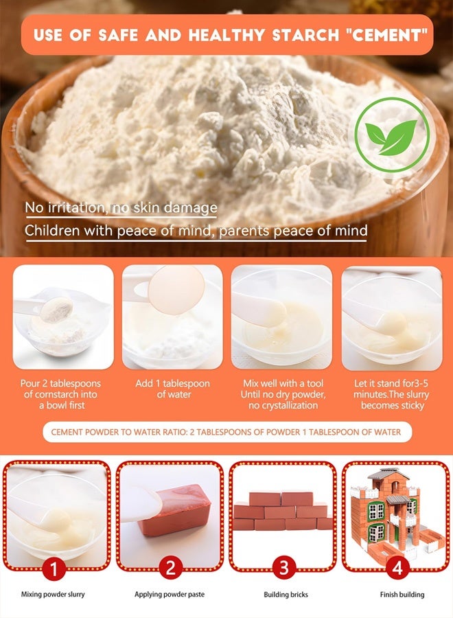 House Building Set for Kids, 190 Pcs Bricklayer DIY House Building Toys, STEM Building House Toy for Toddlers, Construction House Kit Creative Building Playset House Model - Image 5