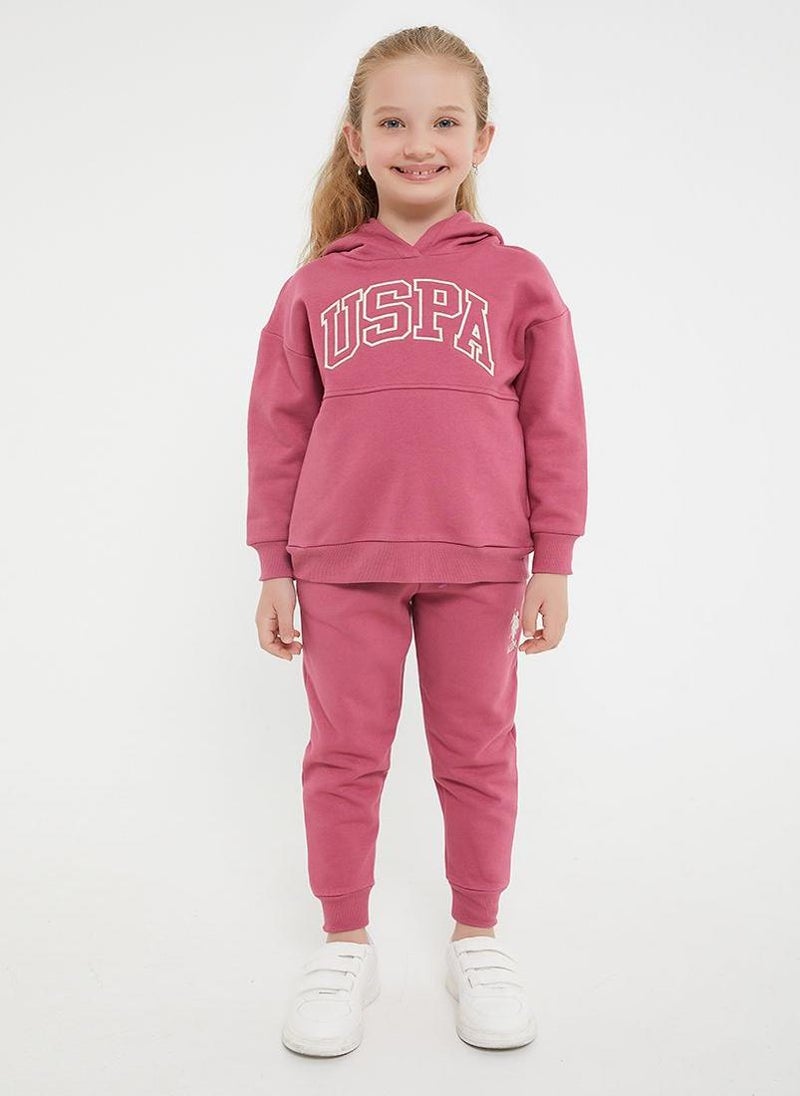 U.S. Polo Assn. U.S. Polo Assn. Girls Dusty Pink Jumpsuit Set  - Image 1