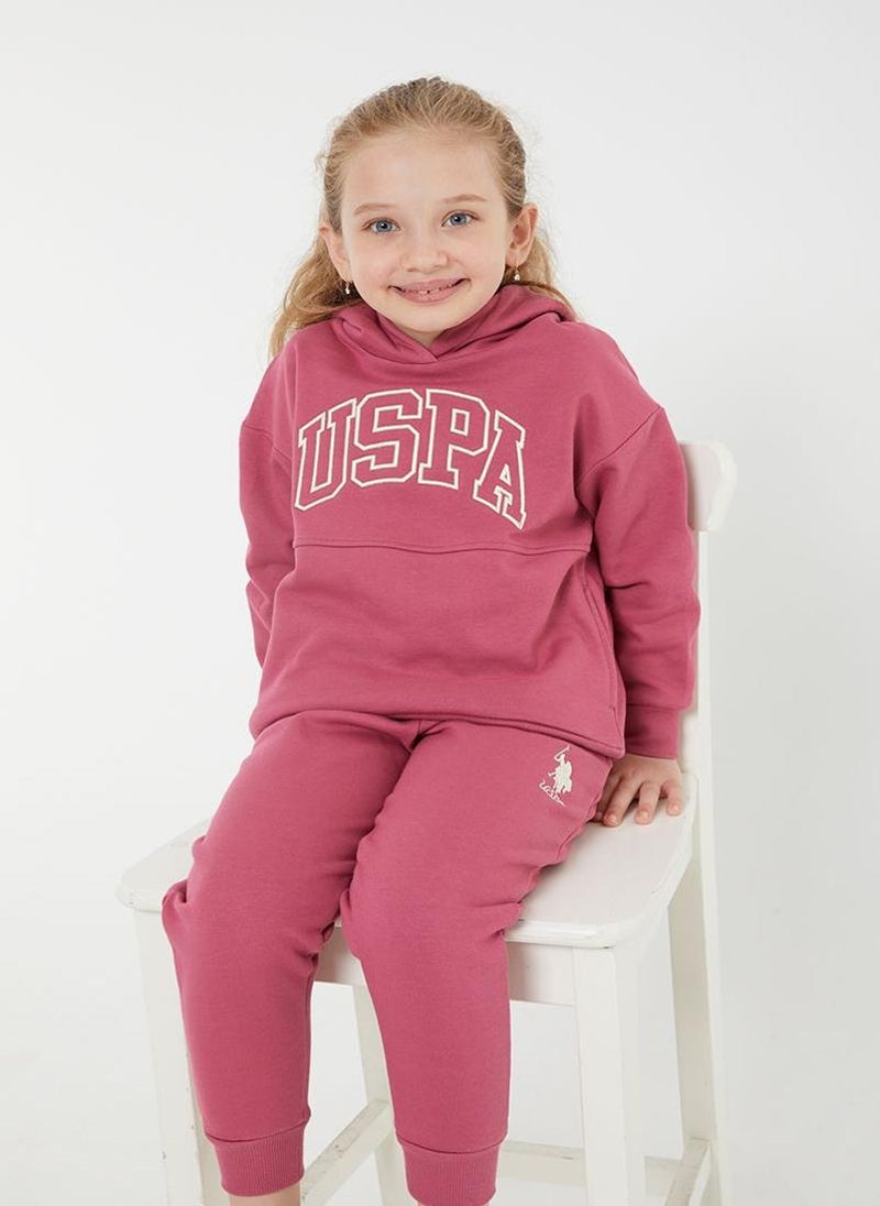 U.S. Polo Assn. U.S. Polo Assn. Girls Dusty Pink Jumpsuit Set  - Image 3