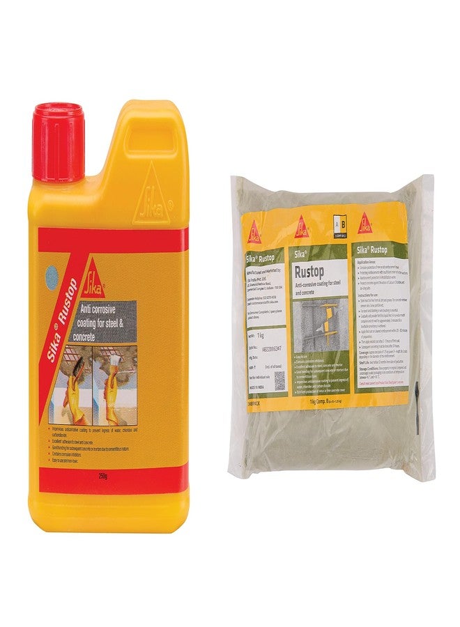 Sika - Anti-corrosive coating - Sika Rustop - Protecting steel and concrete against corrosion - 2-component coating - Easy to use - 1,25kg - Image 1