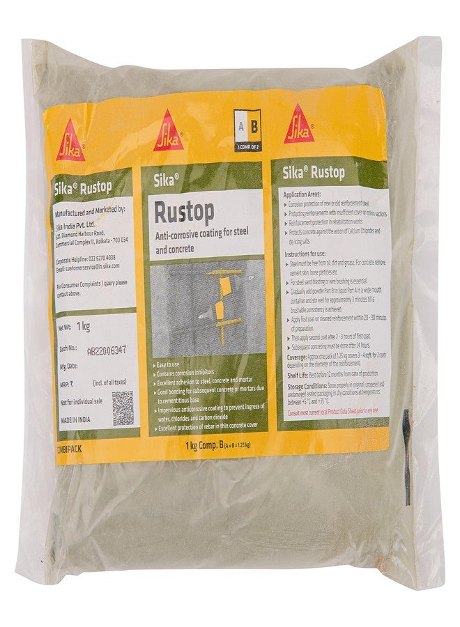 Sika - Anti-corrosive coating - Sika Rustop - Protecting steel and concrete against corrosion - 2-component coating - Easy to use - 1,25kg - Image 4