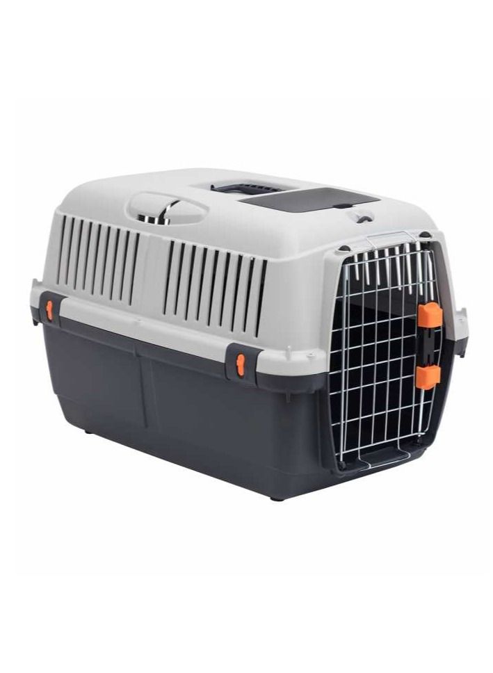 Duvo + قفص الحيوانات الأليفة براكو إياتا للسفر، رمادي/أسود