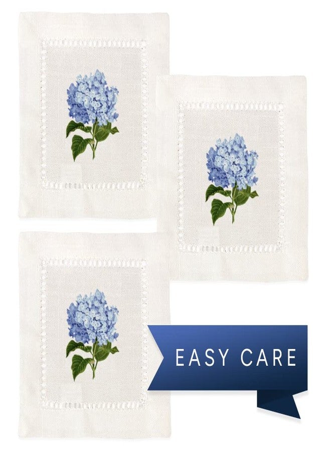 Jolitee Decorative Hemstitch Cocktail Napkins, 6"x6" Washable Linen-Like Cloth Napkins, Handmade for Entertaining and Everyday Use (Hydrangea) - Image 2