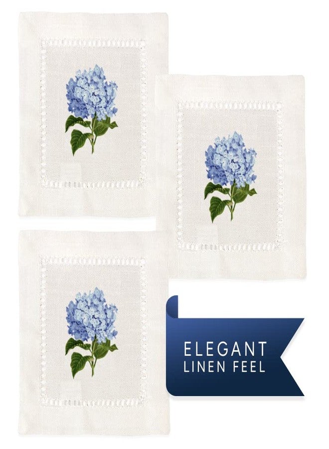 Jolitee Decorative Hemstitch Cocktail Napkins, 6"x6" Washable Linen-Like Cloth Napkins, Handmade for Entertaining and Everyday Use (Hydrangea) - Image 3