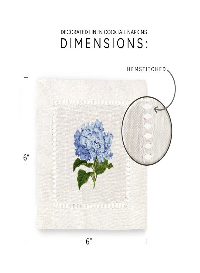 Jolitee Decorative Hemstitch Cocktail Napkins, 6"x6" Washable Linen-Like Cloth Napkins, Handmade for Entertaining and Everyday Use (Hydrangea) - Image 4