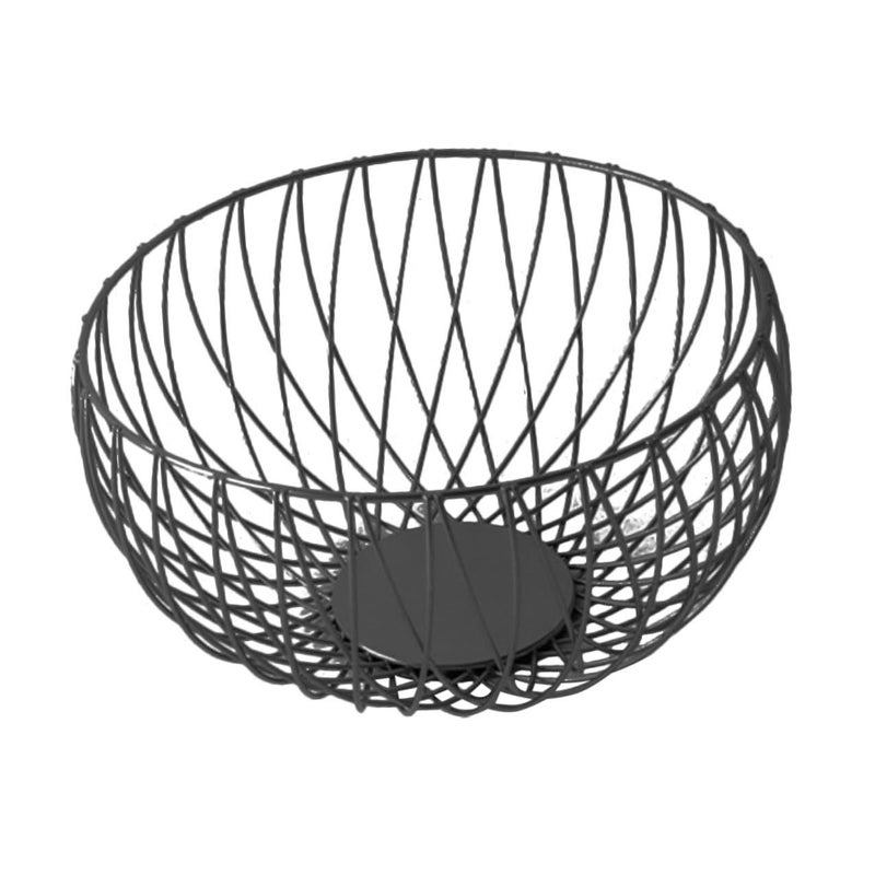 Uonlytech Metal Round Fruit Basket Bowl Hollow out Snack and Vegetable Holder Multipurpose Fresh Fruit Tray for Kitchen Counter and Dining Table Black - Image 2