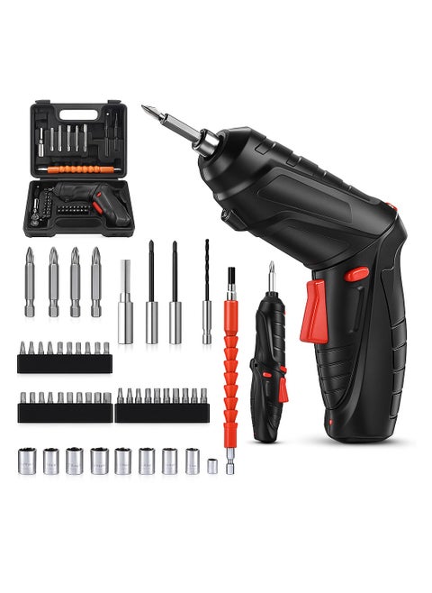 Cordless Screwdriver/Drill, 3.2 Nm Small Cordless Screwdriver Set with 47-Piece Accessories (LED Light, USB Charging Cable and Case) suitable for different Bolts Nuts and Drilling