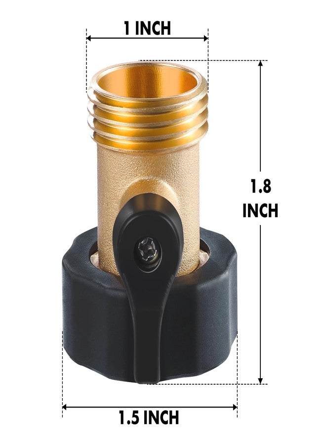 Twinkle Star Heavy Duty Brass Shut Off Valve Garden Hose Connector, Set of 2, TWIS3001 - Image 2