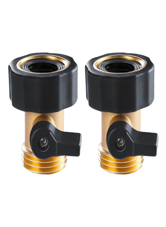 Twinkle Star Heavy Duty Brass Shut Off Valve Garden Hose Connector, Set of 2, TWIS3001 - Image 1