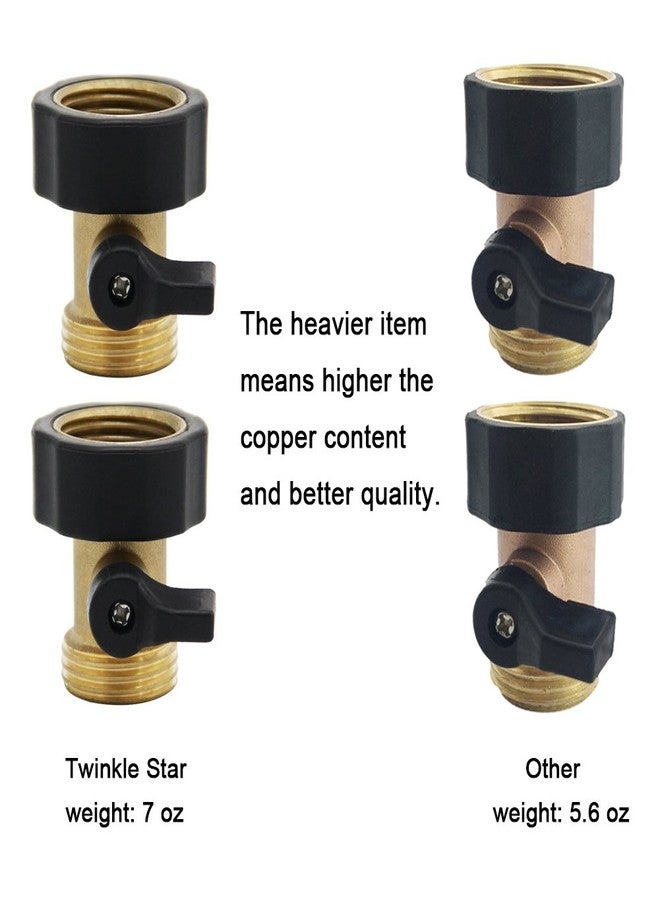 Twinkle Star Heavy Duty Brass Shut Off Valve Garden Hose Connector, Set of 2, TWIS3001 - Image 5