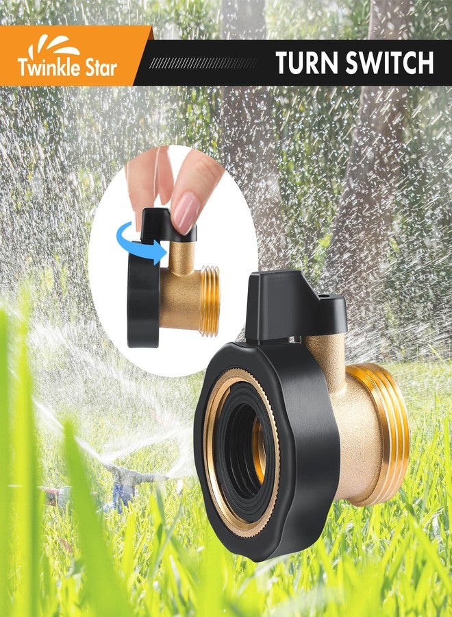 Twinkle Star Heavy Duty Brass Shut Off Valve Garden Hose Connector, Set of 2, TWIS3001 - Image 3