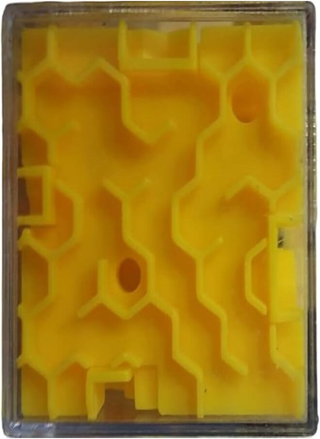 Cube Transparent Three-dimensional Labyrinth Puzzle Game Toys Large Yellow 