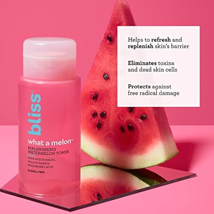 Bliss What a Melon Replenishing Watermelon Hyaluronic Acid Toner - 7 Fl Oz - Witch Hazel & Willow Bark - Hydrates, Refreshes and Energizes Tired Skin - Clean - Vegan & Cruelty-Free - Image 2