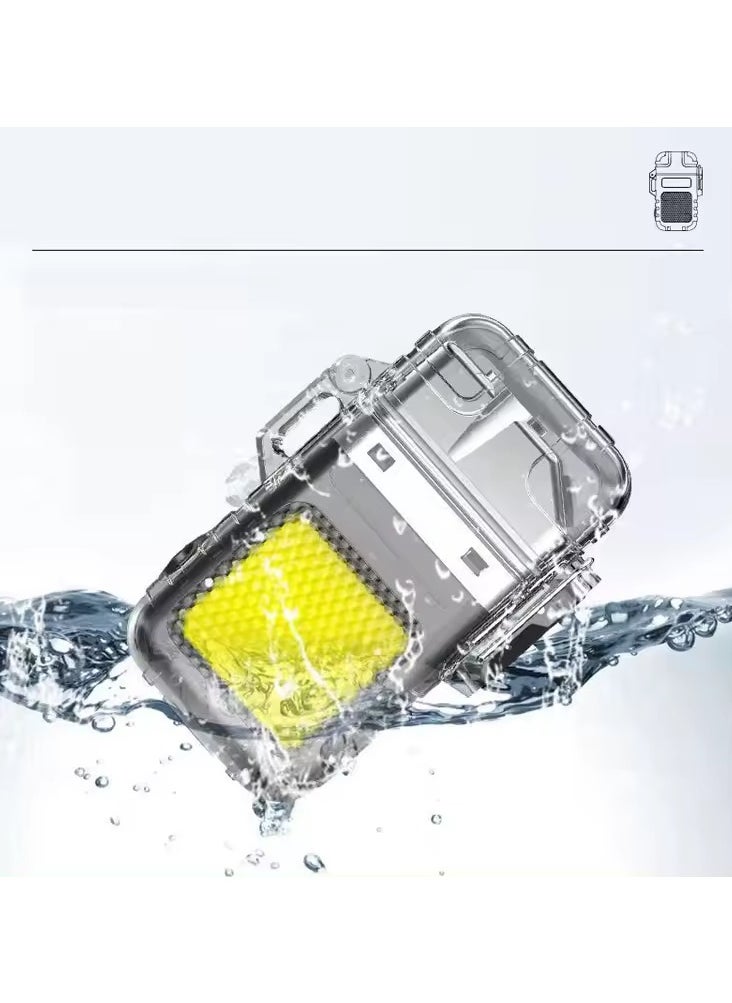 Generic - Outdoor Windproof Double  Lighter Transparent Body Lighter USB Plasma Lighter with Light - Image 1