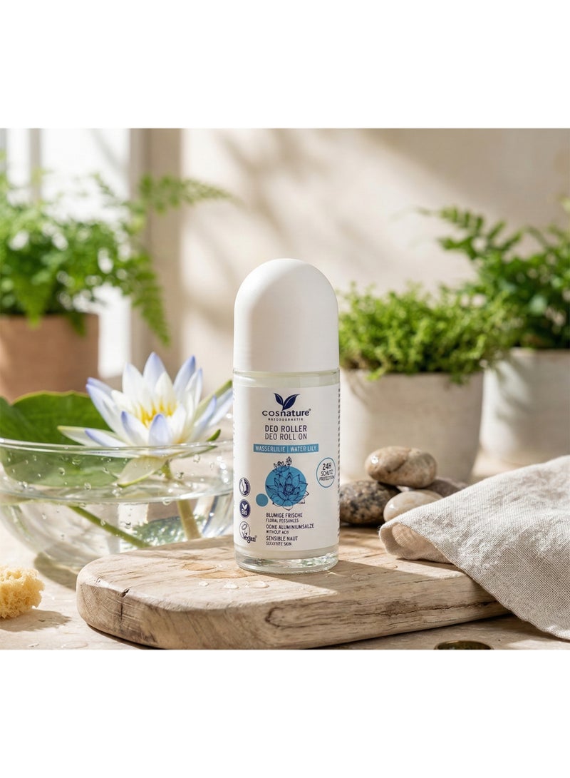 cosnature Deodorant Roll-On with Water Lily Natural Vegan Deodorant with 24h Freshness & Protection 50 ML – Made in Germany - Image 2