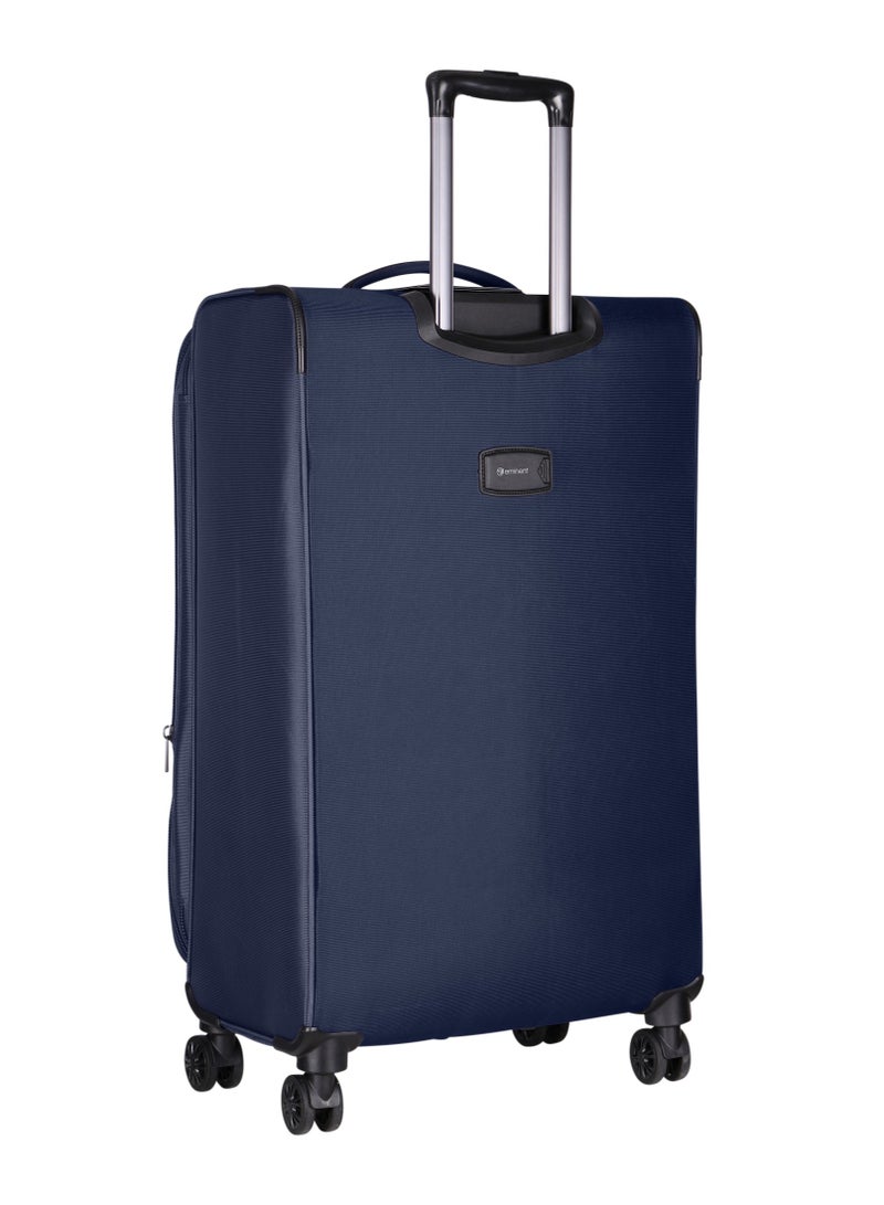إيمينينت حقيبة سفر بعجلات قابلة للتوسيع من البوليستر خفيفة الوزن مع قفل  وعجلات دوارة مزدوجة مقاس  بوصة أزرق داكن - Image 3